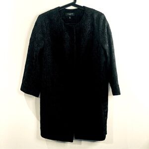 TALBOTS Sz 12 P Brocade Venice Lace Paisley Pattern Knee Length  Overcoat Jacket